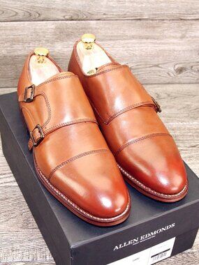 * NIB * $450 Allen Edmonds PIERCE Monkstrap 7 D Walnut * add $15 new Trees